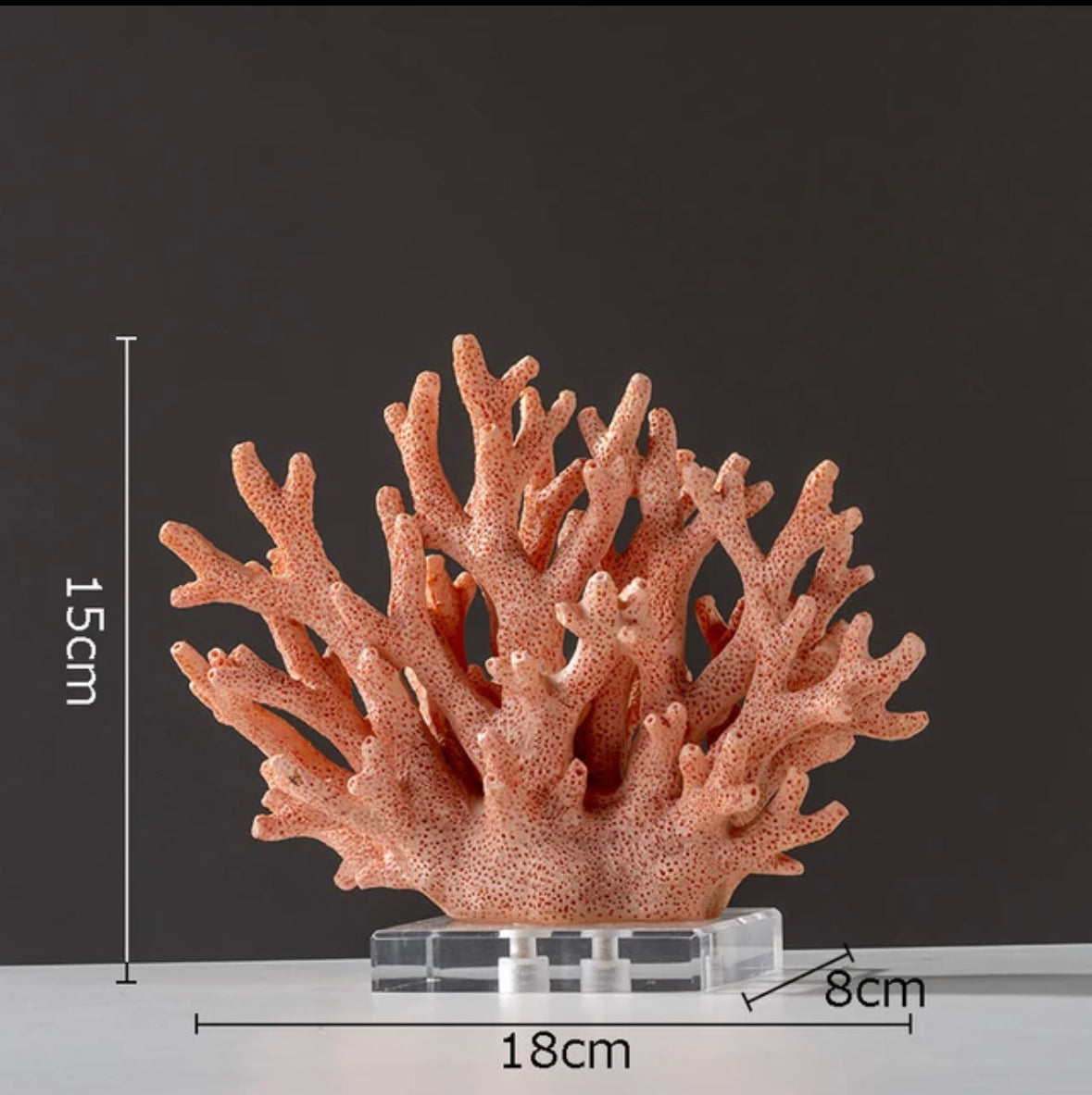 Fermaoggetti "Corallo Rosso Cannes" - Corallo Sintetico in Resina Acrilica su base acrilica Trasparente.