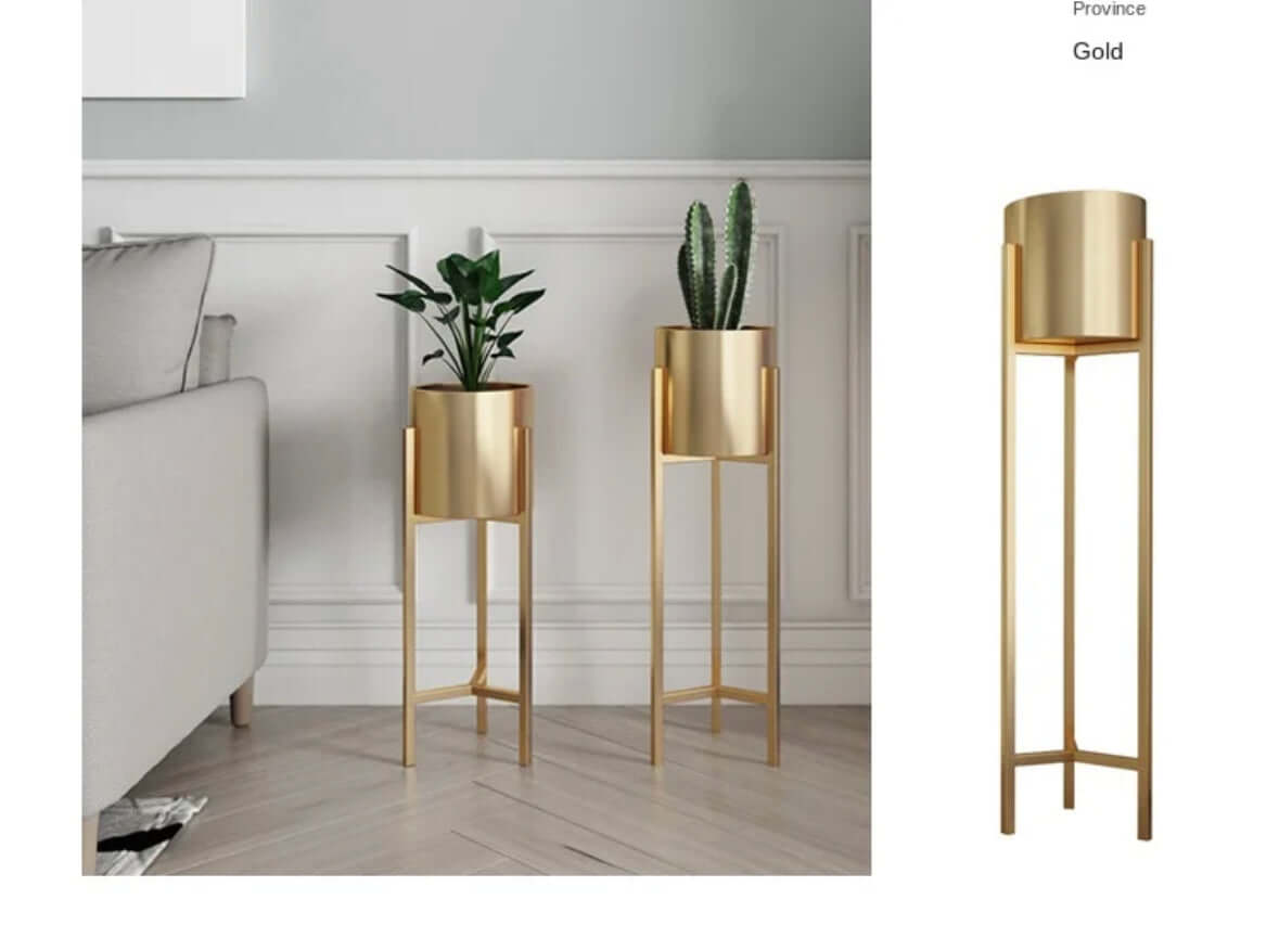 Treppiede Portapiante "Safari Gold" - placcato in oro resistente ad alte temperature - Per portare con design un tocco di verde nella tua abitazione