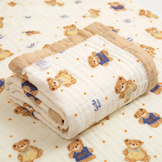 Asciugamano "Cotton Teddy Bear"- per neonati in cotone naturale 100%  a sei strati