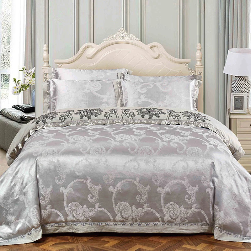 Set Biancheria da Letto "Jacquard Resort" - in seta di raso stile jackard.