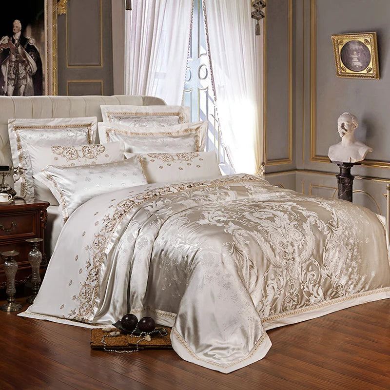 Set Biancheria da Letto "Jacquard Resort" - in seta di raso stile jackard.