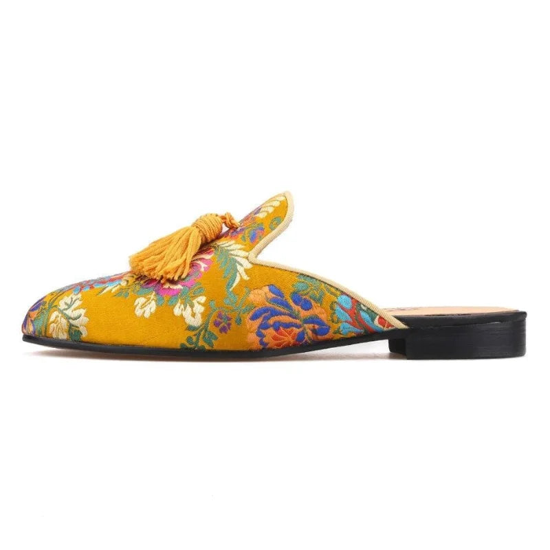 Pantofole in Broccato "Exotic Resort" - Unisex in Broccato Stampato e colori Vivaci.