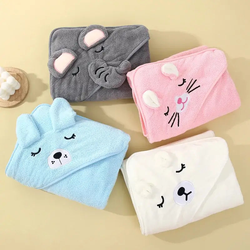 Accappatoio "Teddy" in Microfibra di Cotone (0-3 anni) - Il bagnetto non può essere più cute!