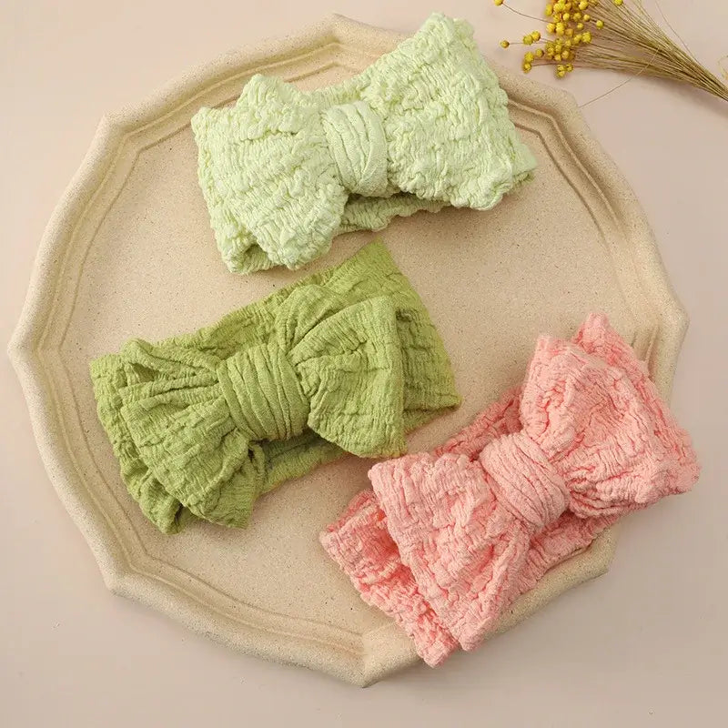 Fascetta per capelli "Baby Bow" - in cotone elastico per neonato da 0-6 mesi