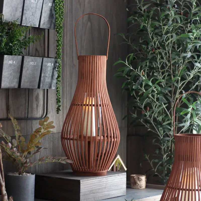 Porta Candele Oversize "Bambù Safari" - in legno di Bambù è design Nordico.
